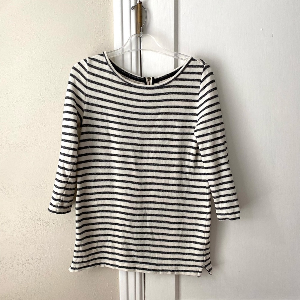 LOFT | Charcoal Striped Sweatshirt Tunic - Picture 2 of 4
